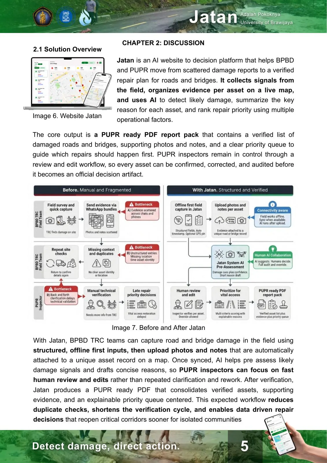 System architecture: field capture, AI assessment, prioritisation on the road graph.