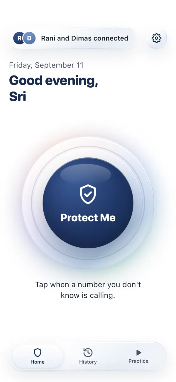 Parent's home: one button, nothing to configure.